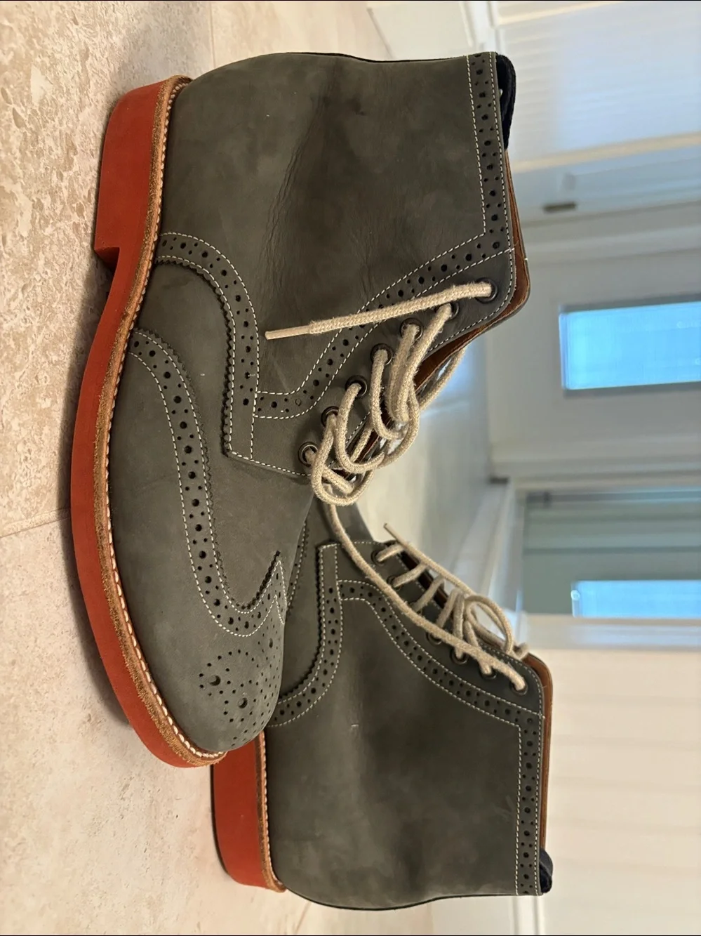 Grenson Suede Wingtip Boots